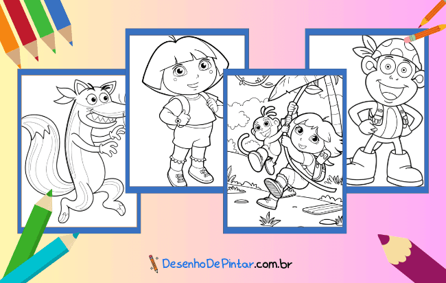 Desenhos da Dora Aventureira para colorir