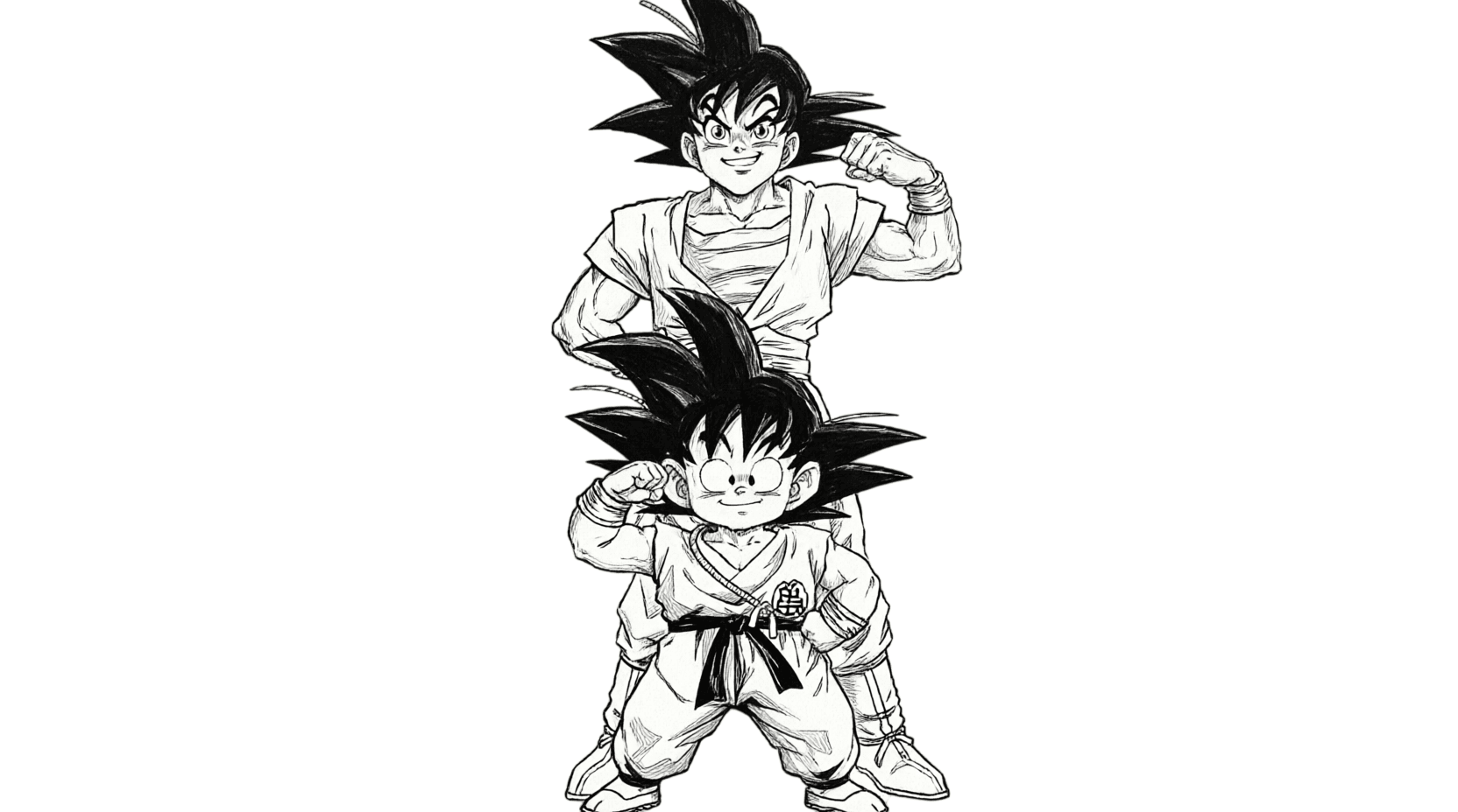 Goku e Goten para colorir