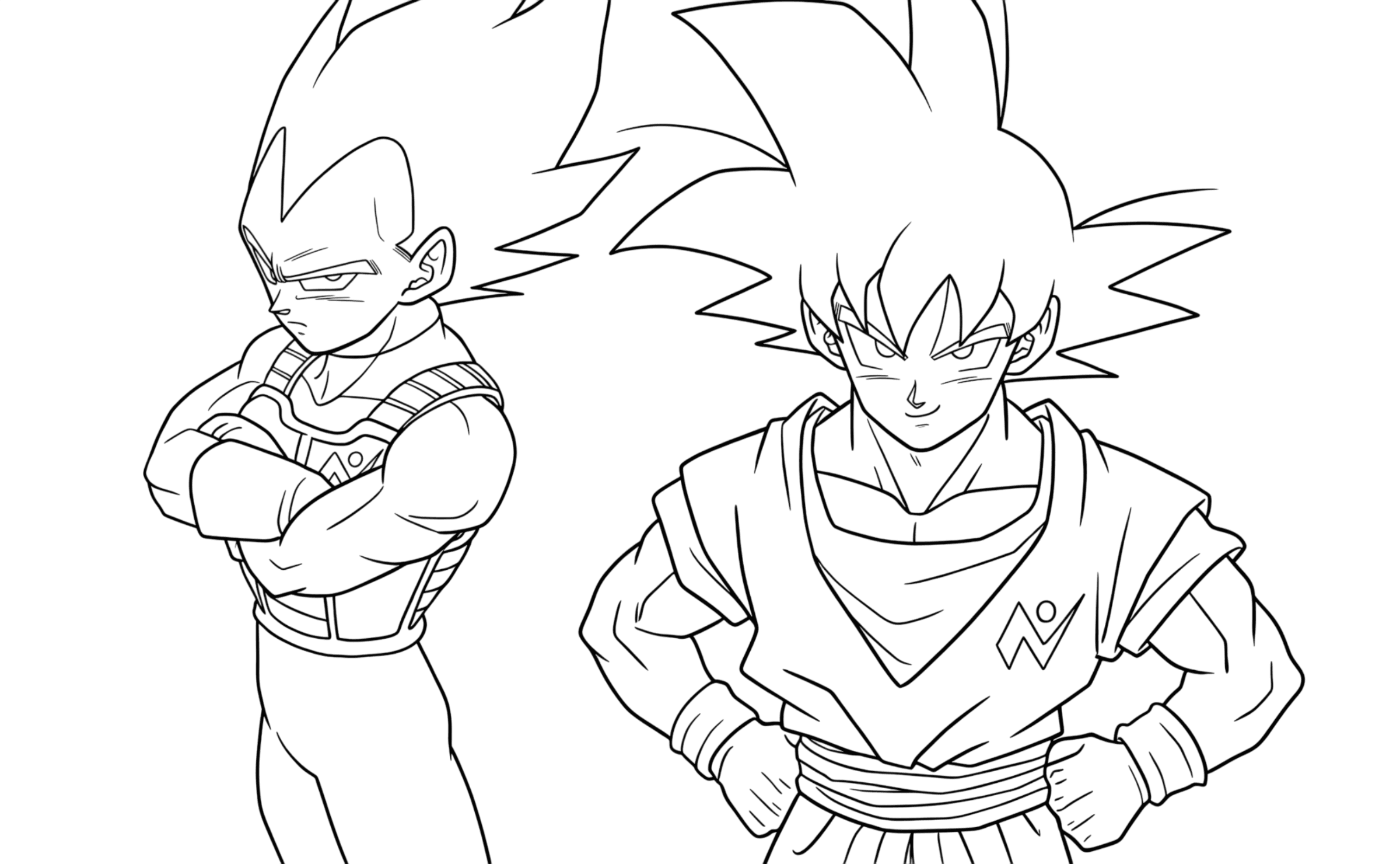 Goku e Vegeta para colorir