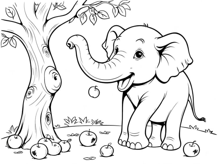 12 Desenhos de Elefante para colorir e imprimir