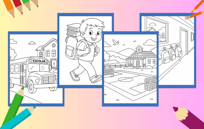 Desenhos de Escola para colorir