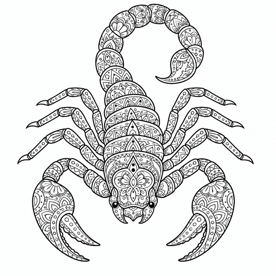 Escorpião mandala para colorir