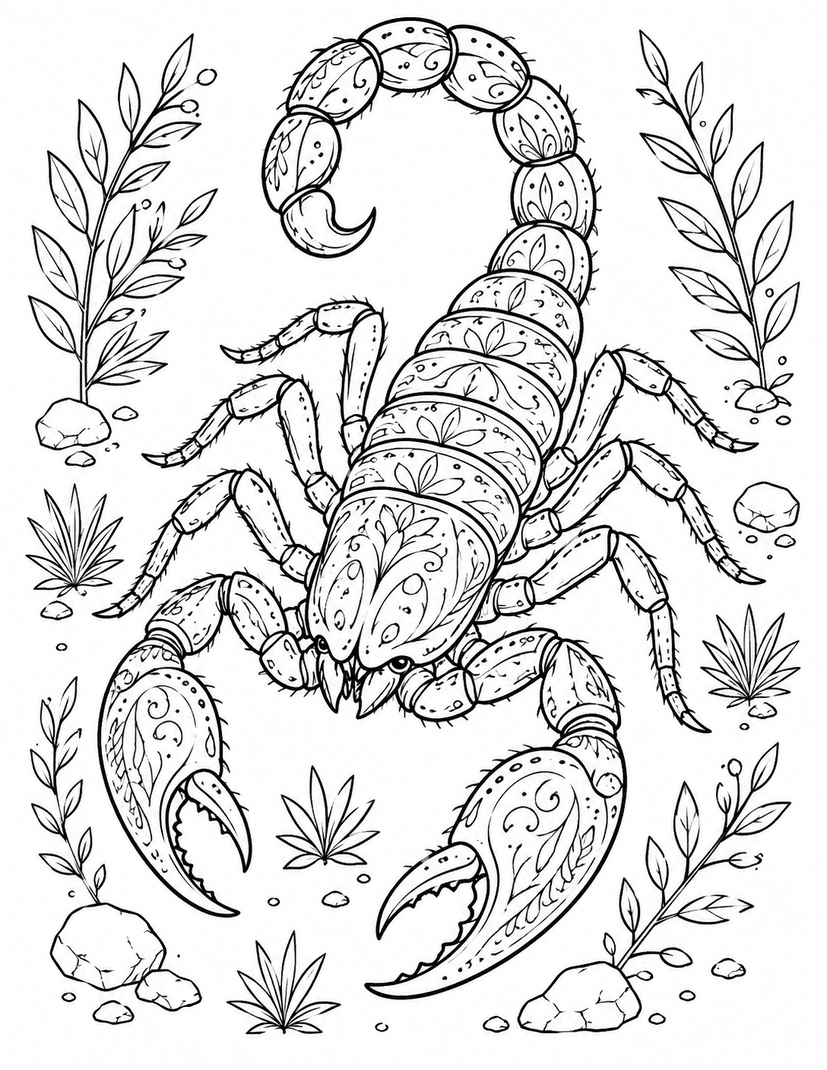 Escorpião rei para colorir