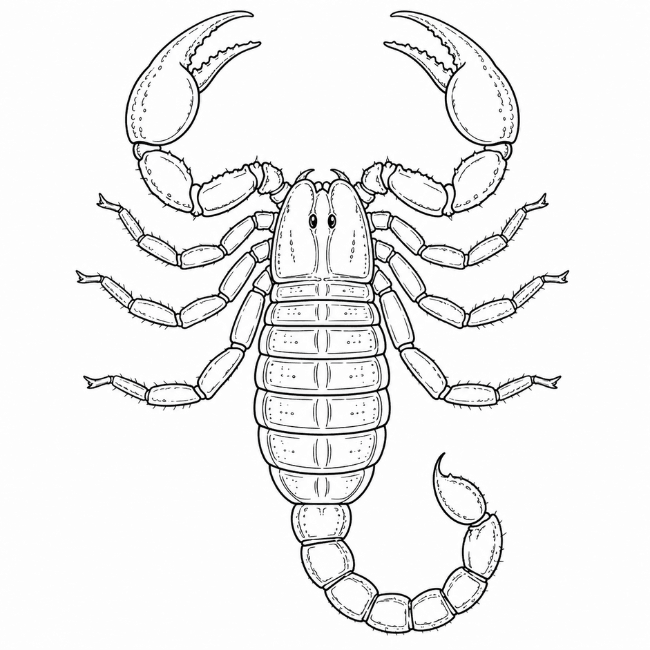 Escorpião realista para colorir