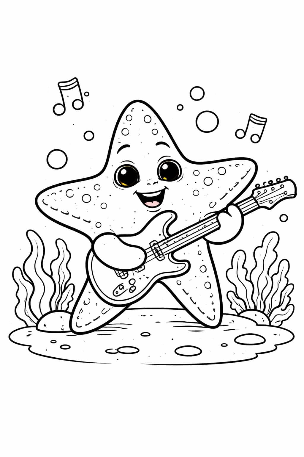 Estrela do mar guitarrista para colorir