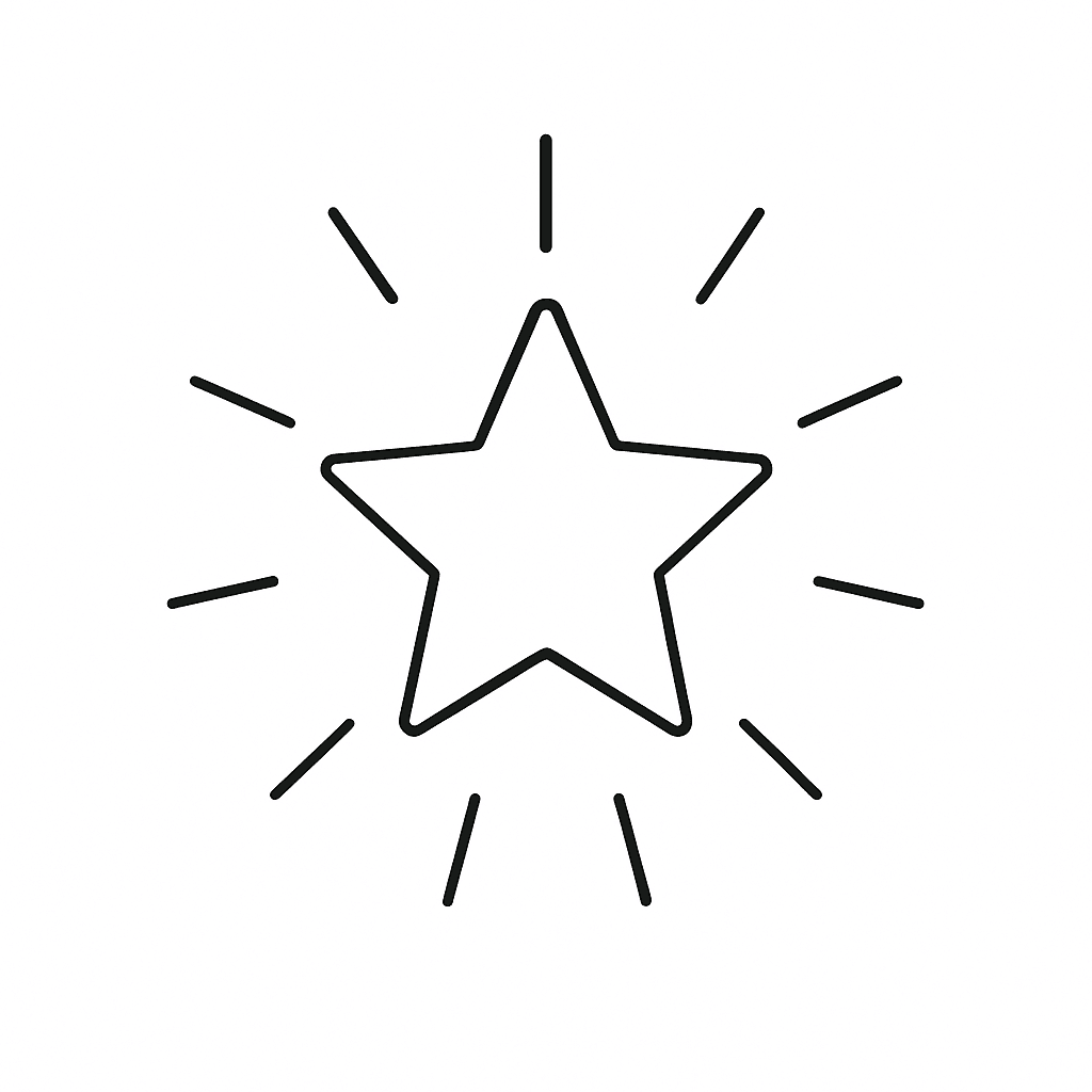 Estrela brilhante para colorir