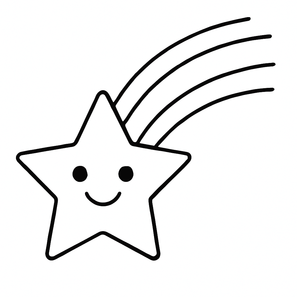 Estrela cadente para colorir