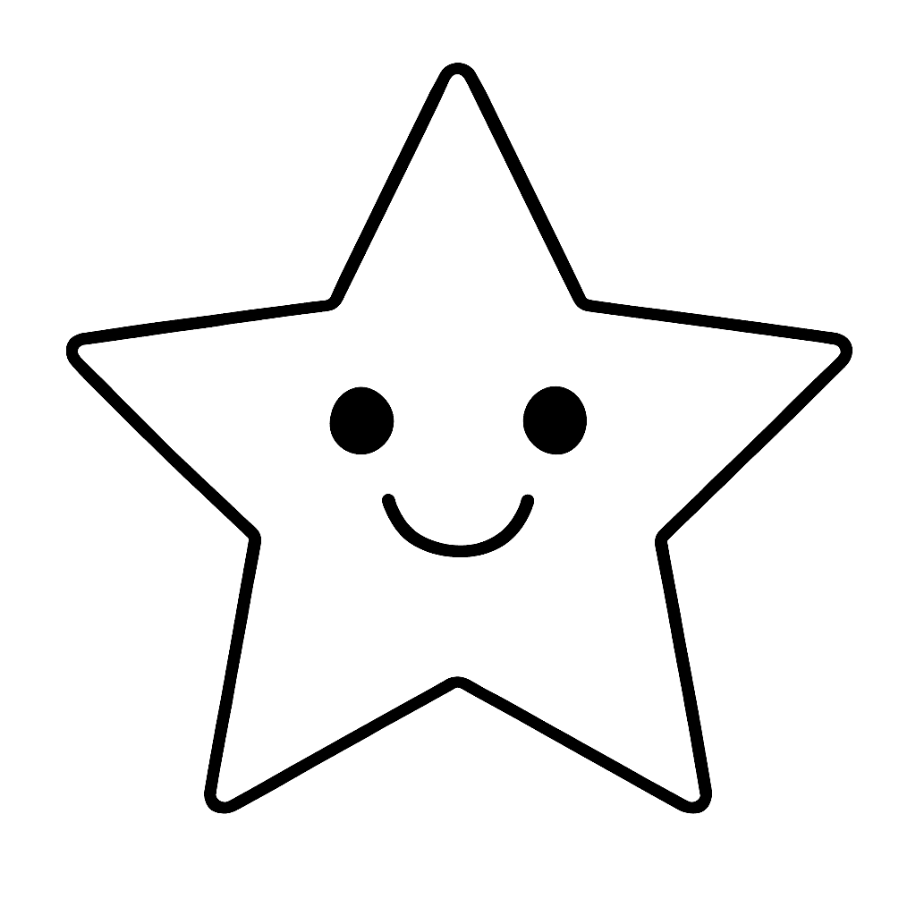 Estrela feliz para colorir