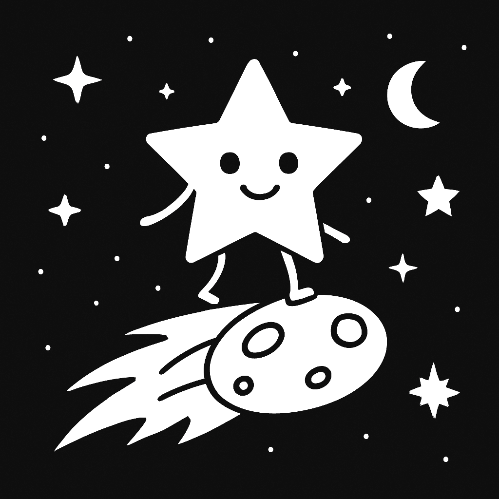 Estrela no cometa para colorir