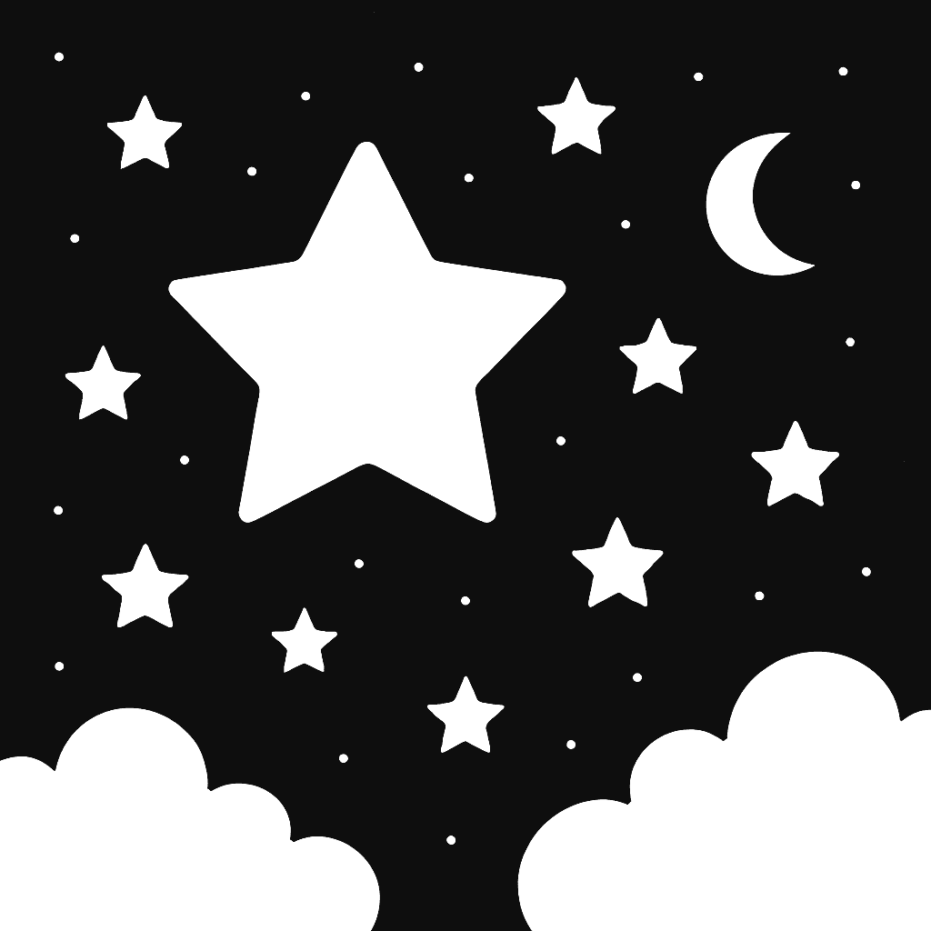 Noite estrelada para colorir