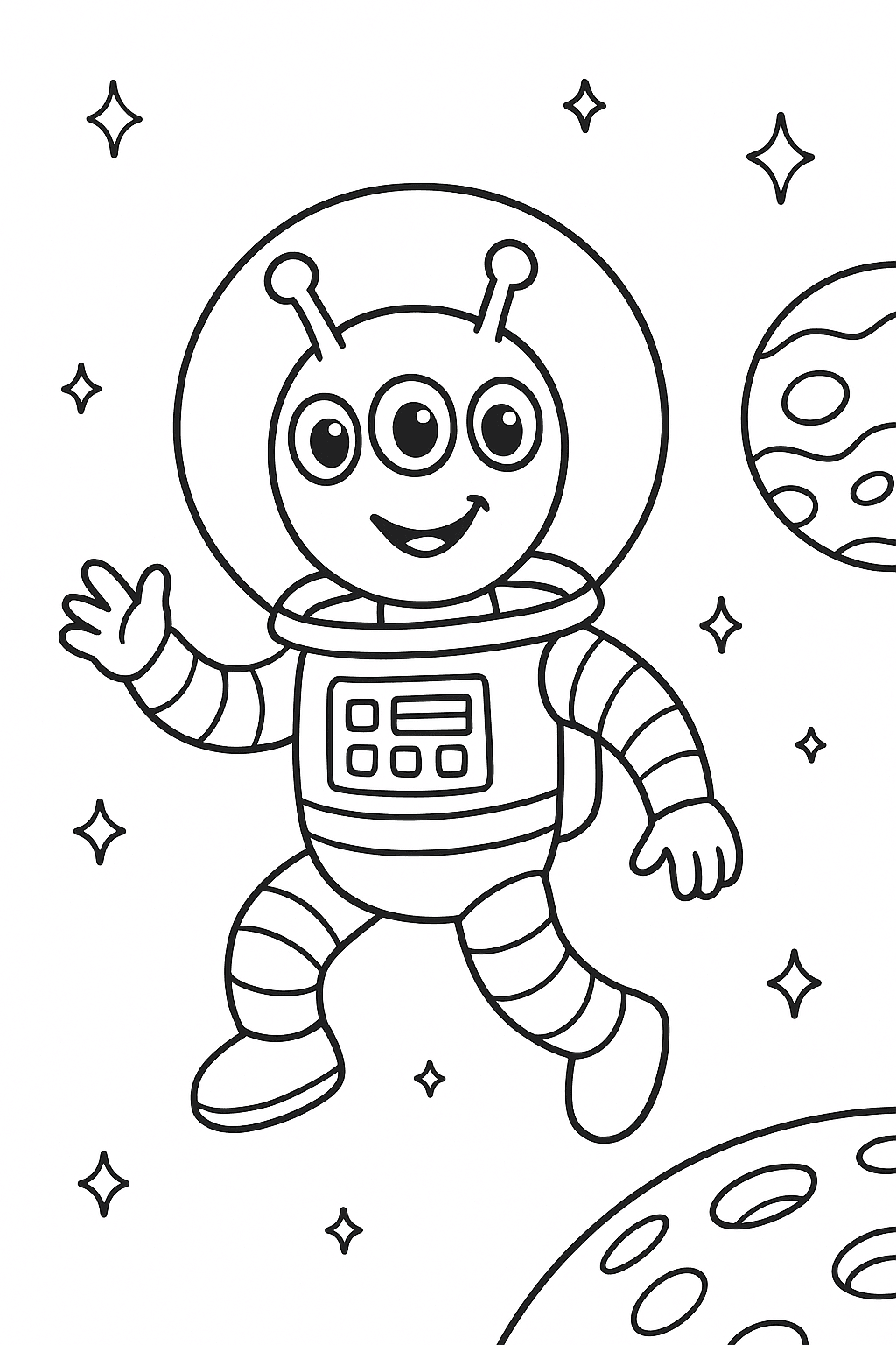 ET astronauta para colorir
