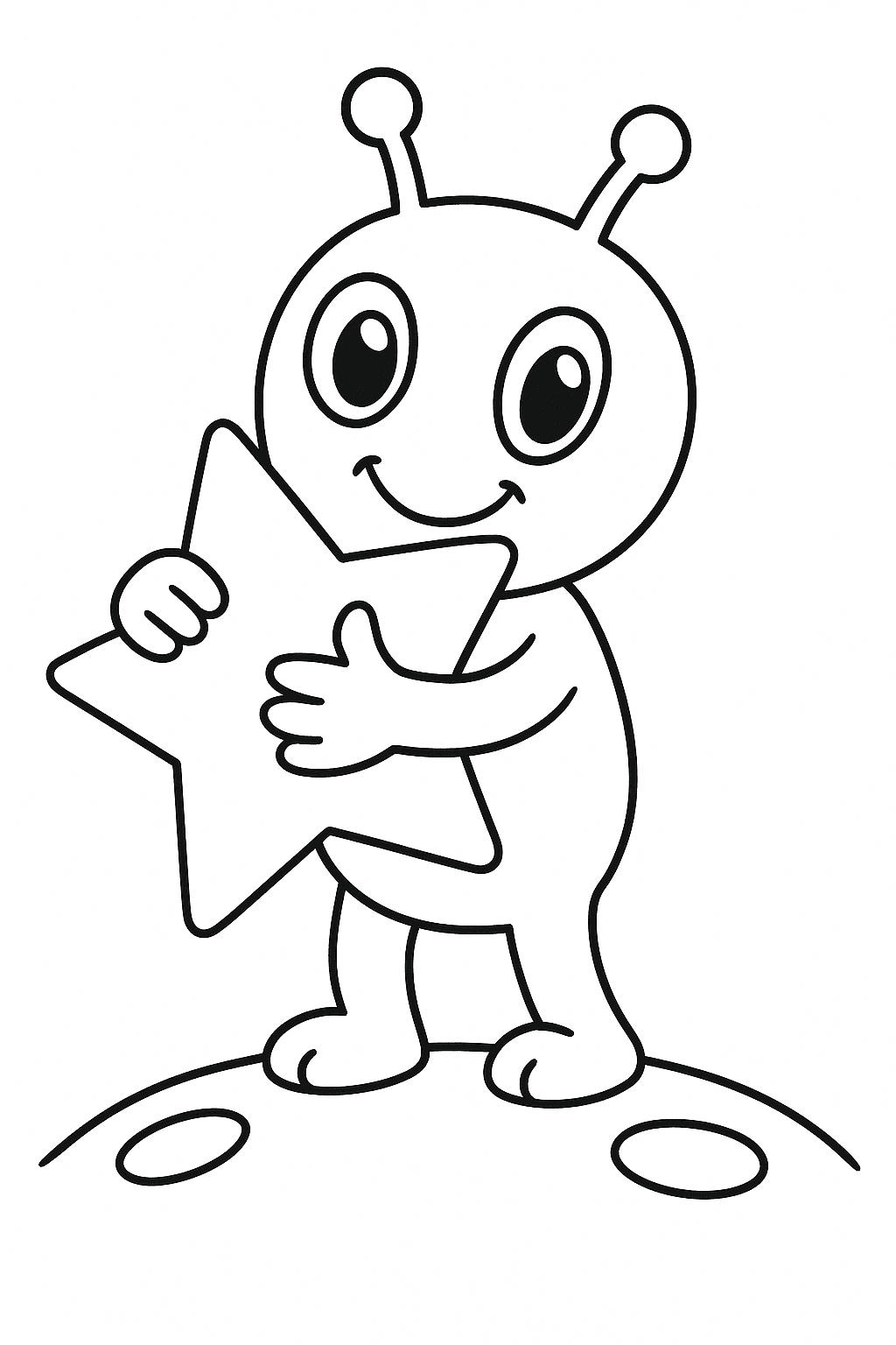 ET com estrela para colorir