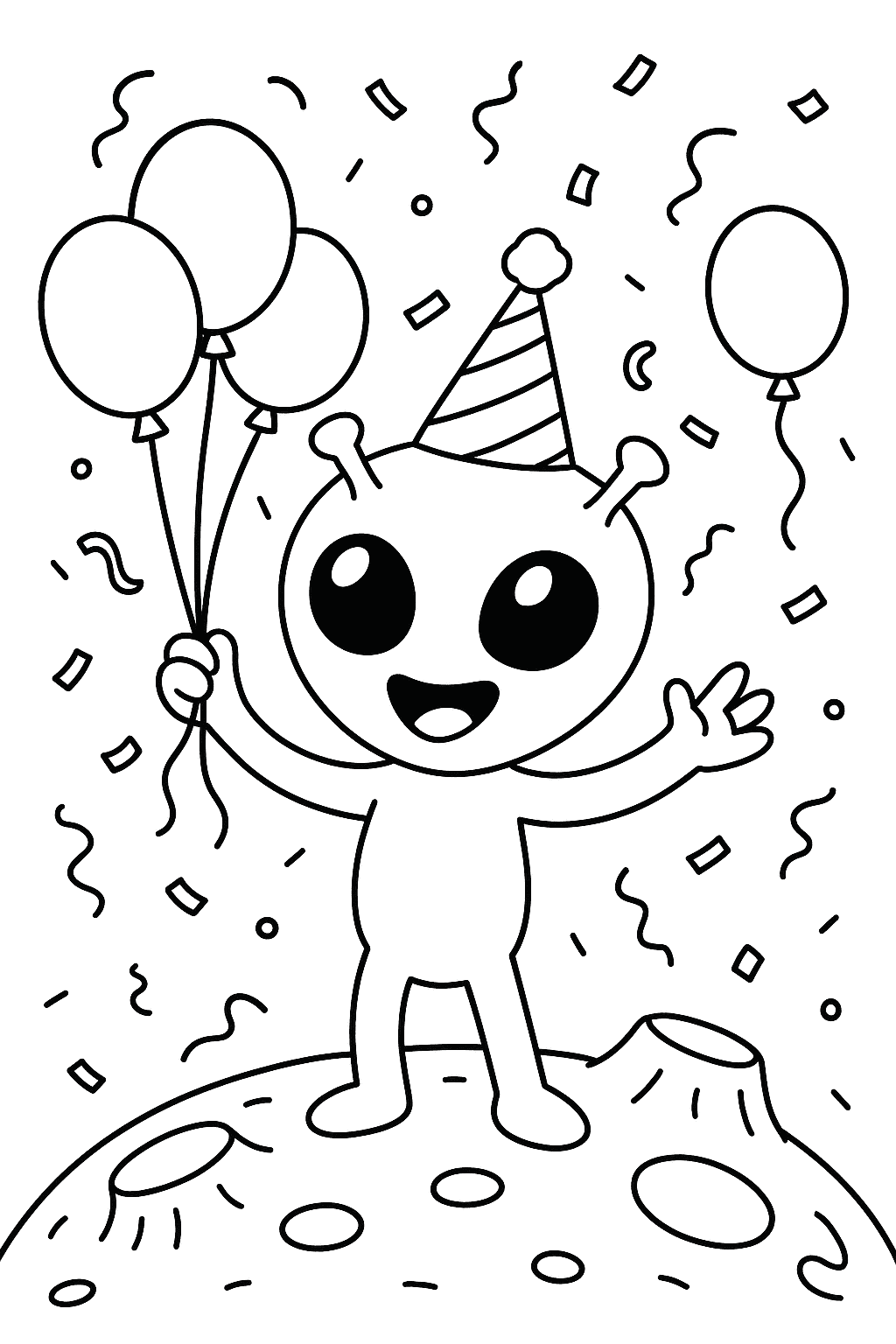 ET em festa para colorir