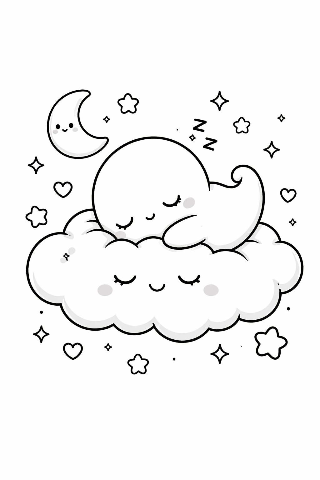 Fantasma bebê na nuvem para colorir