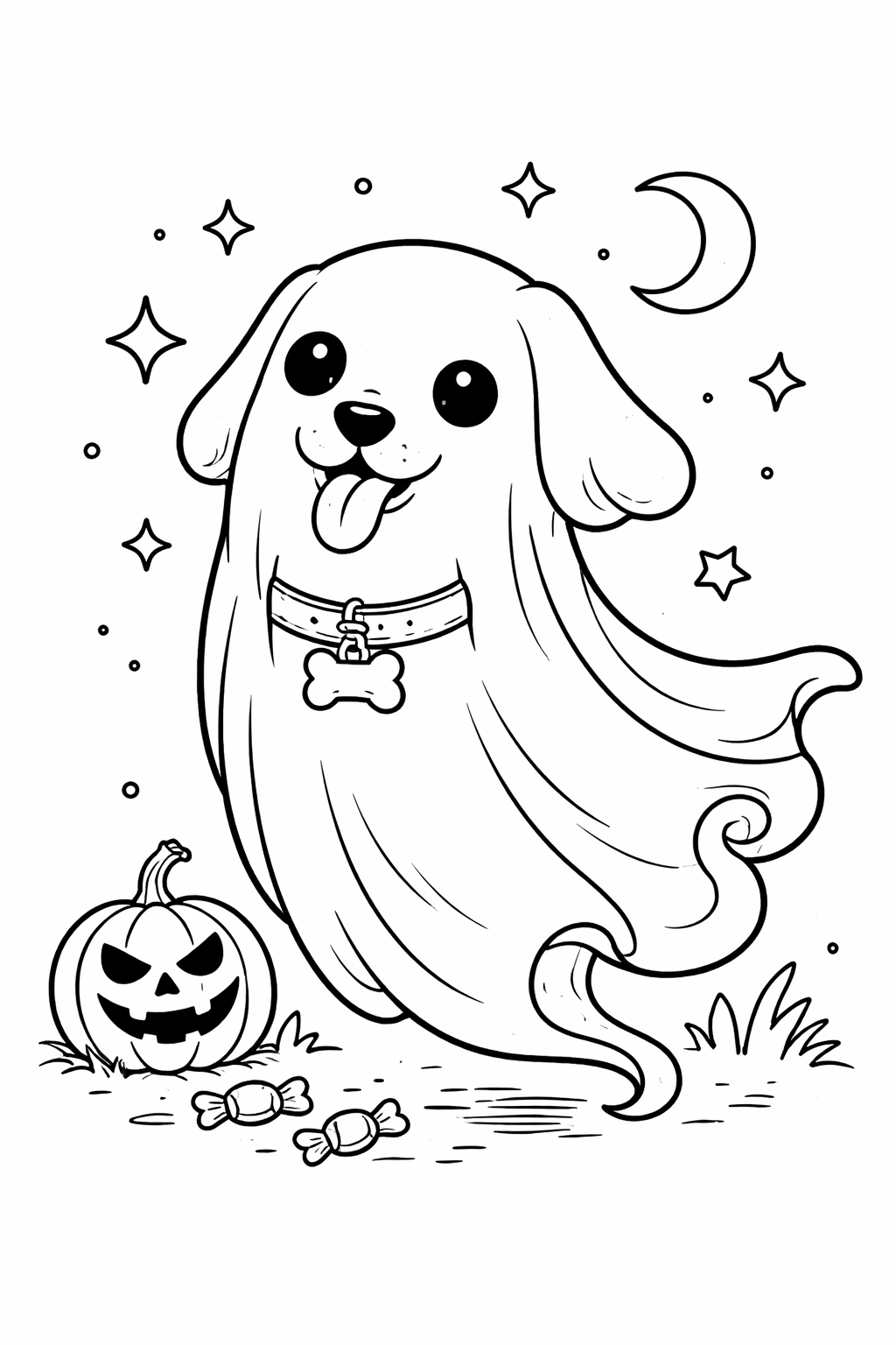 Fantasma cachorro para colorir