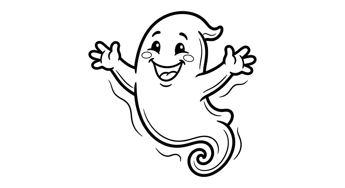 Fantasma cartoon para colorir