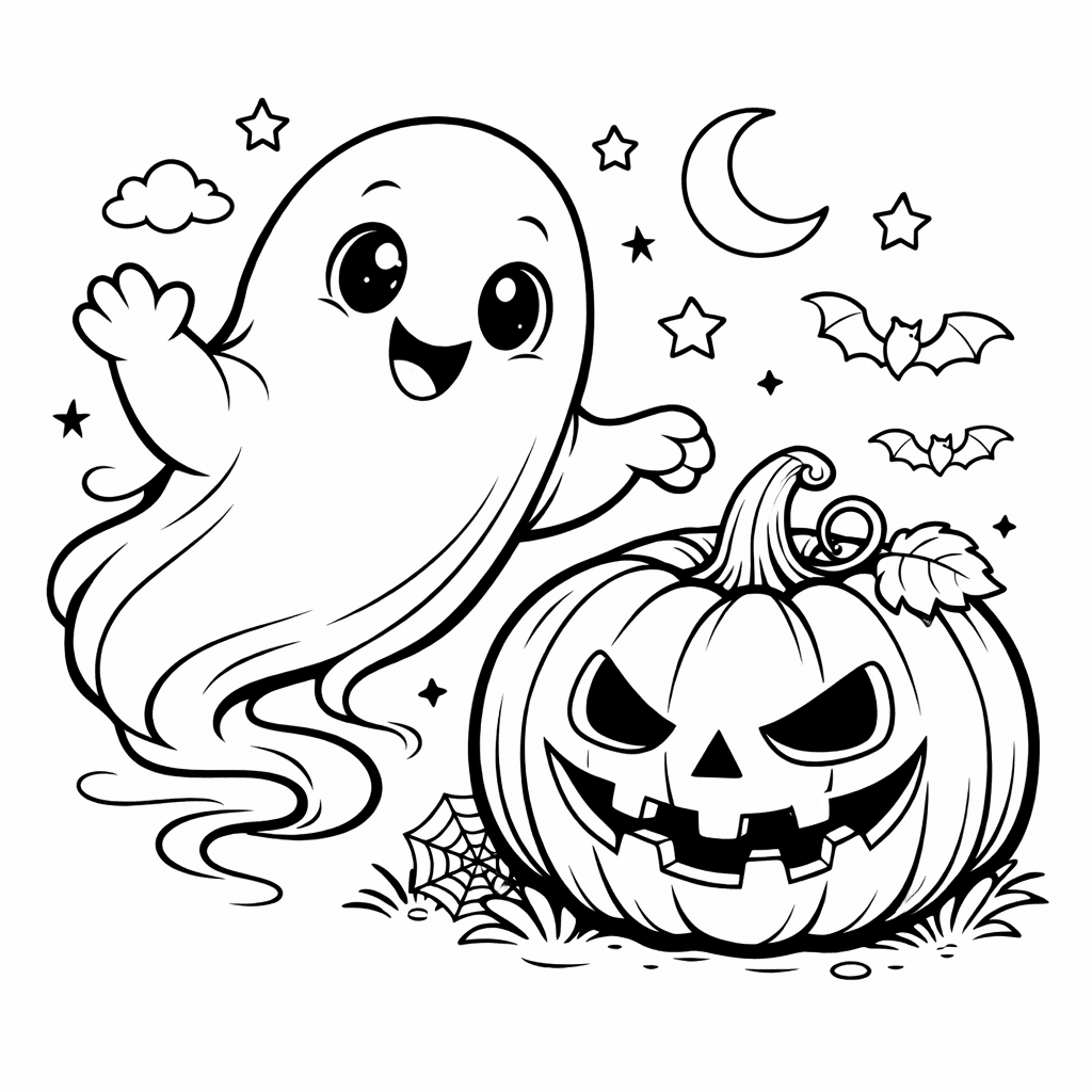 Fantasma de Halloween para colorir