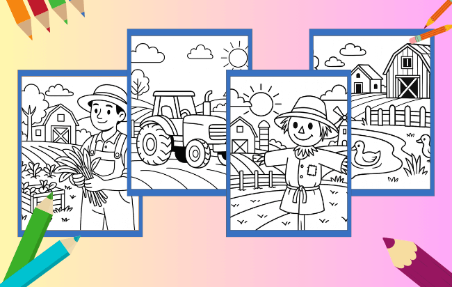 Desenhos de fazenda para colorir