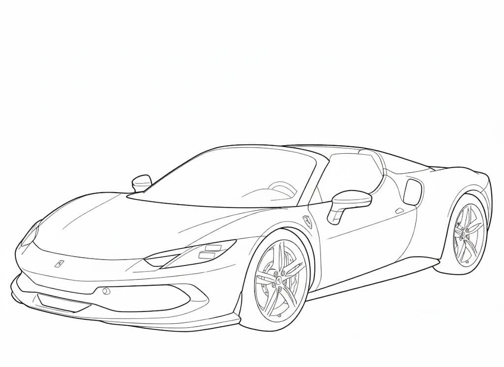 Ferrari 296 GTB para colorir