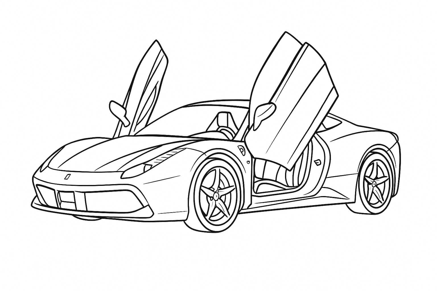 Ferrari com portas abertas para colorir