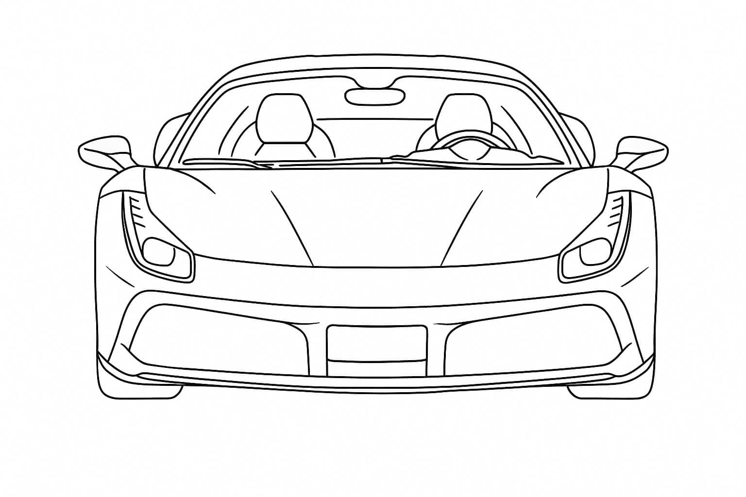 Ferrari frontal para colorir