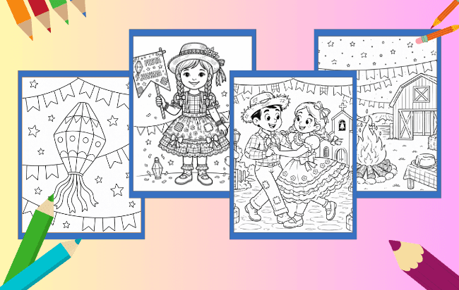 Festa Junina Para Colorir