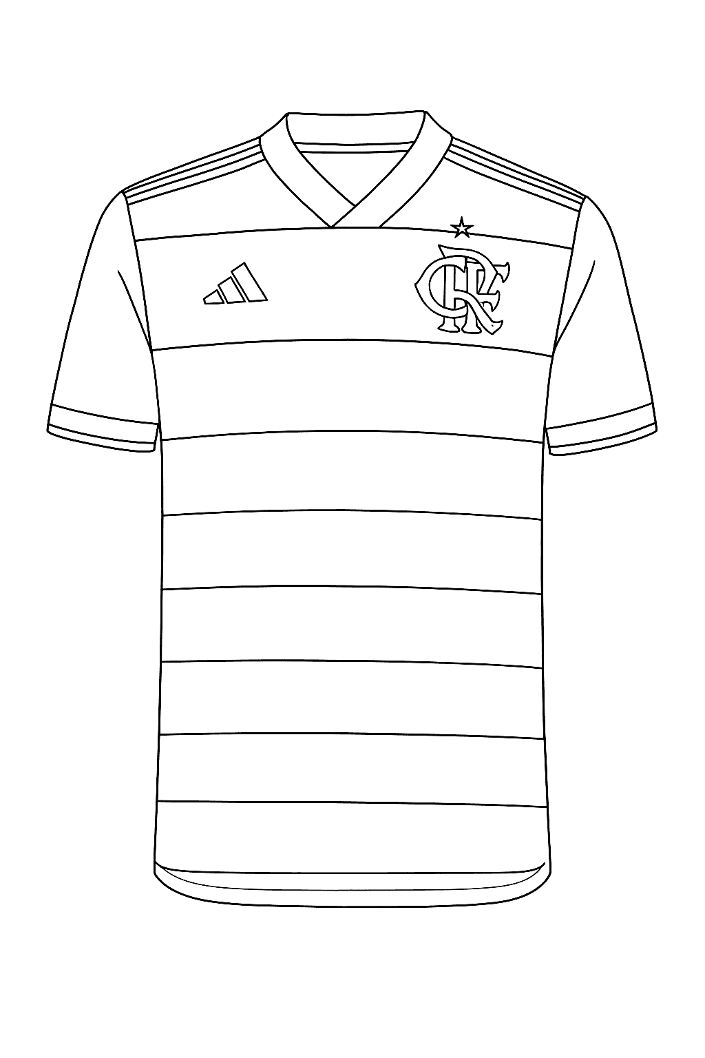 Camisa do Flamengo 2024 para colorir