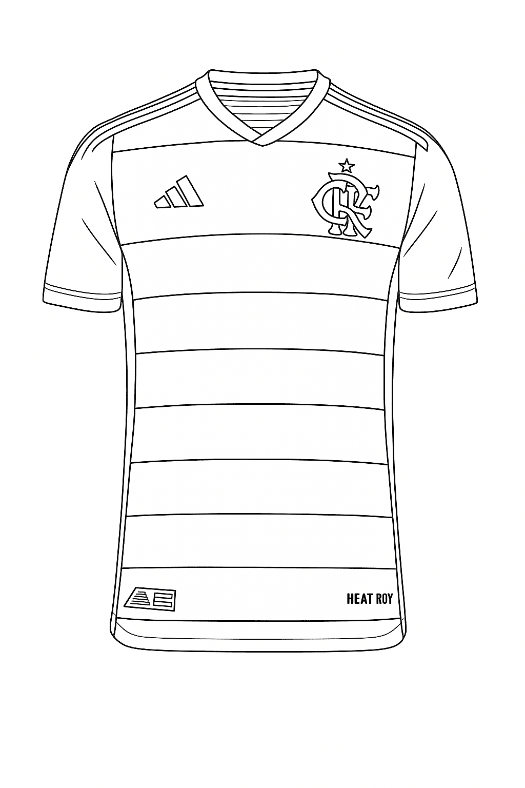 Camisa do Flamengo 2025 para colorir