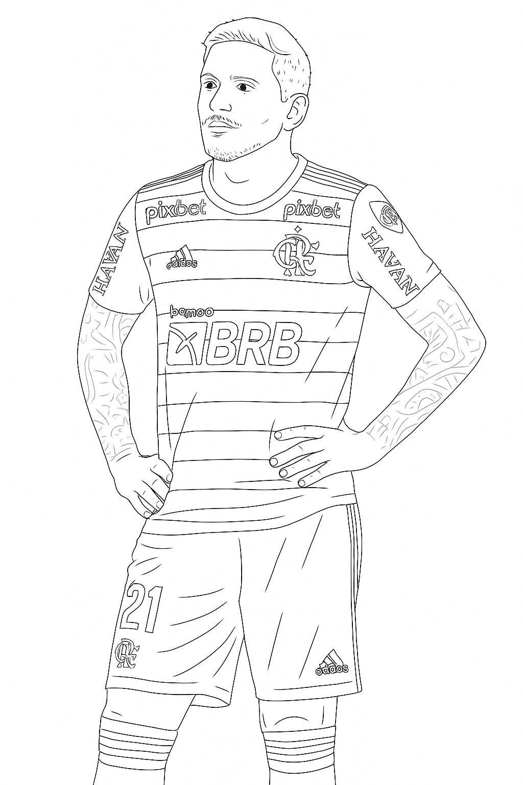 Jogador do Flamengo para colorir