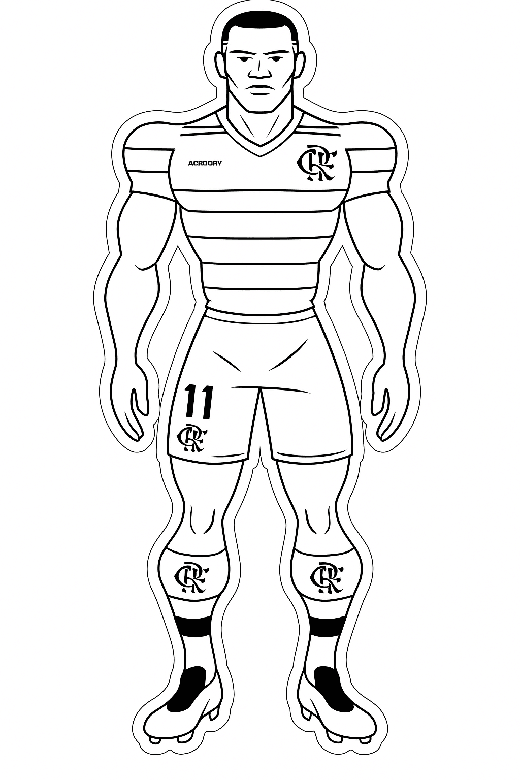 Jogador do Flamengo comemorando para colorir
