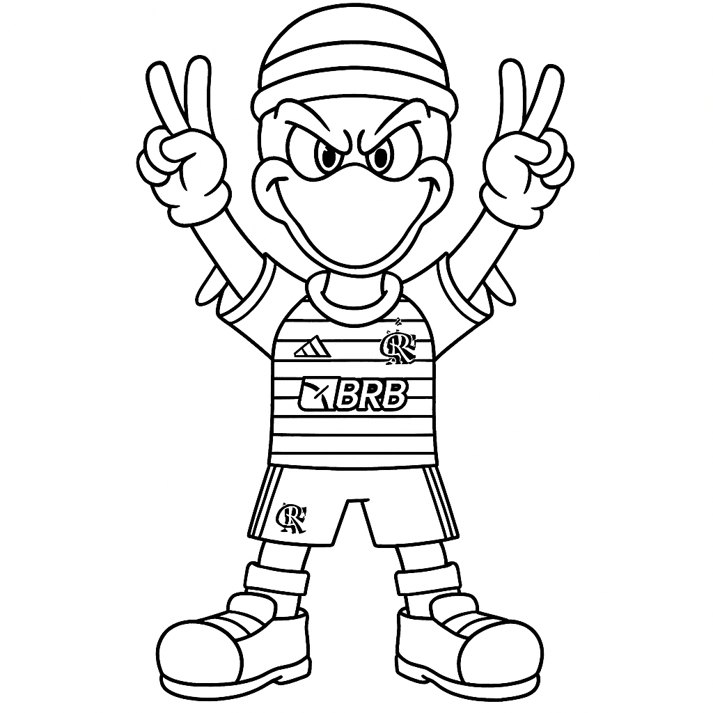 Urubu mascote do Flamengo para colorir