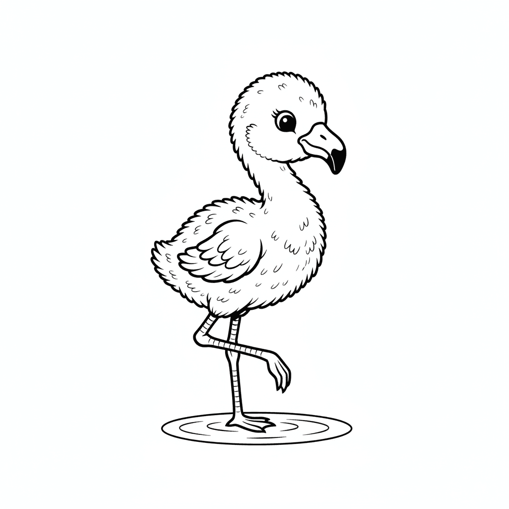 Bebê flamingo para colorir