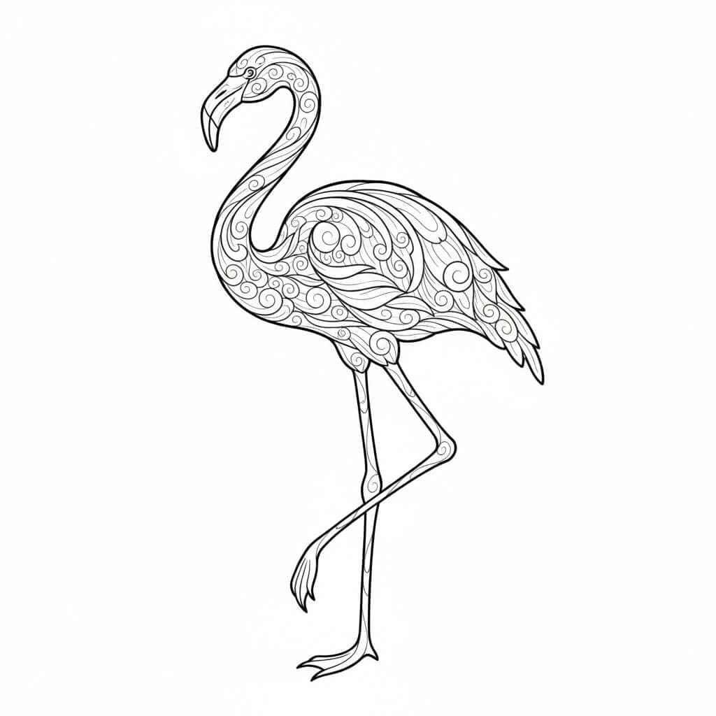 Flamingo artístico para colorir