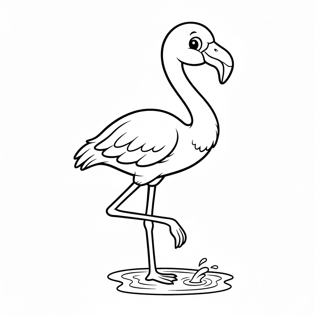 Flamingo estilo cartoon para colorir