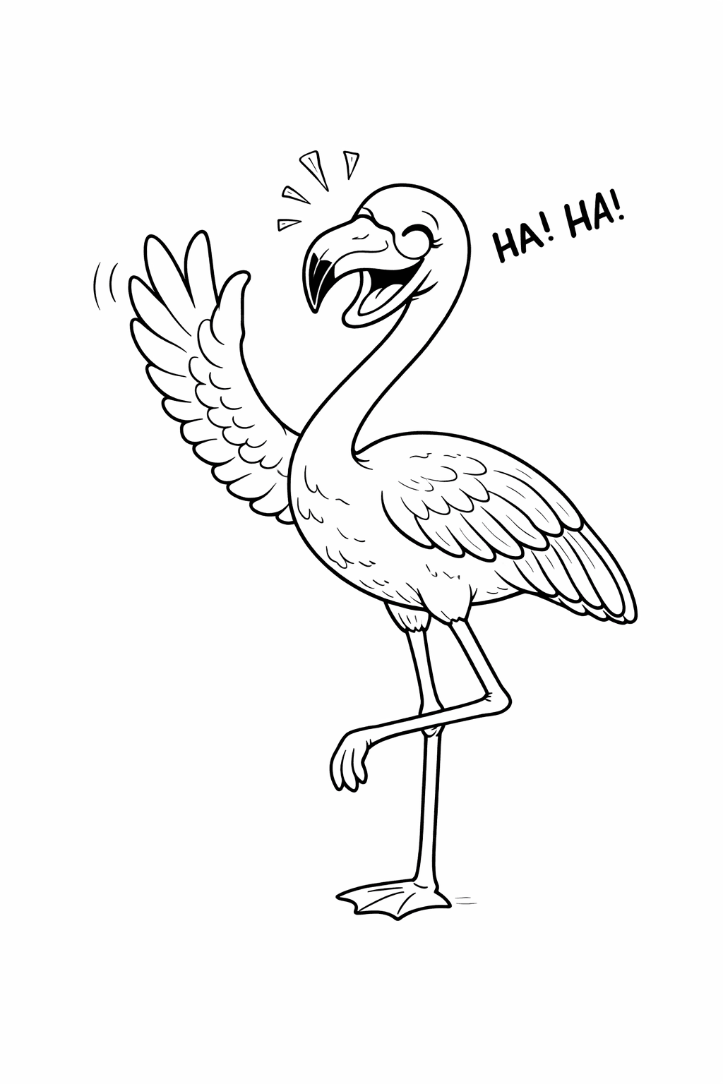 Flamingo feliz para colorir