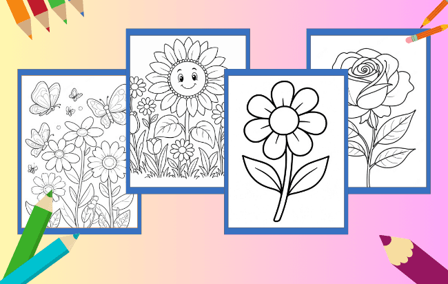 Flor para colorir
