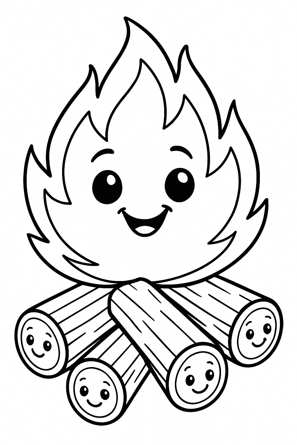 19 Desenhos de Fogueira para colorir e imprimir