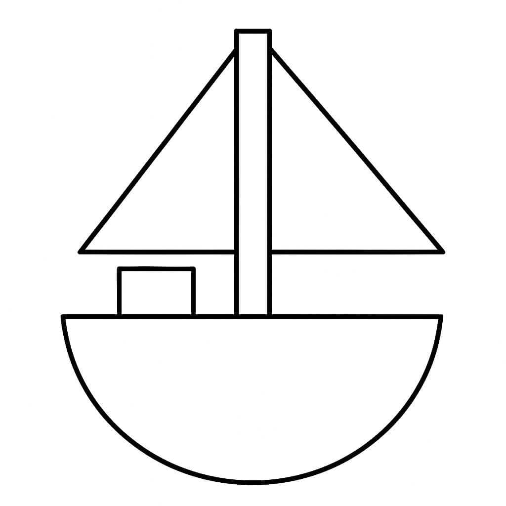 Barco geométrico para colorir