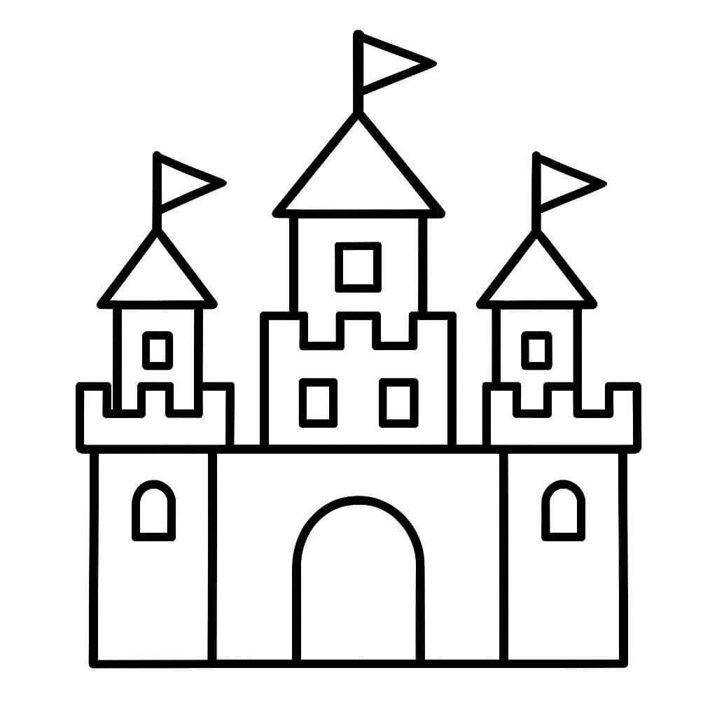 Castelo geométrico para colorir