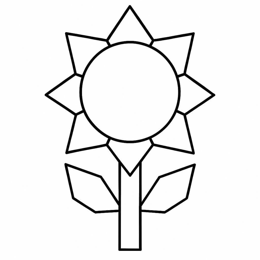 Flor geométrica para colorir