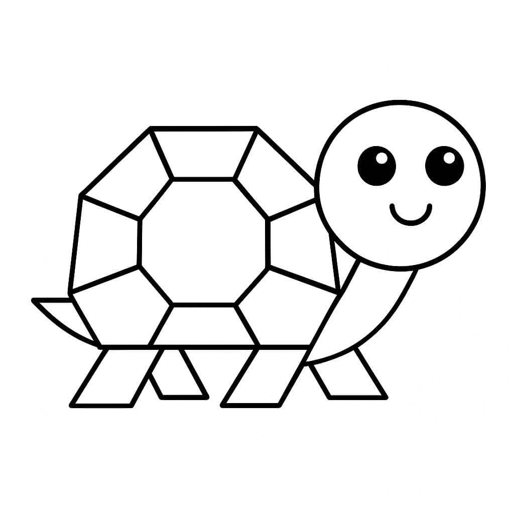 Tartaruga geométrica para colorir