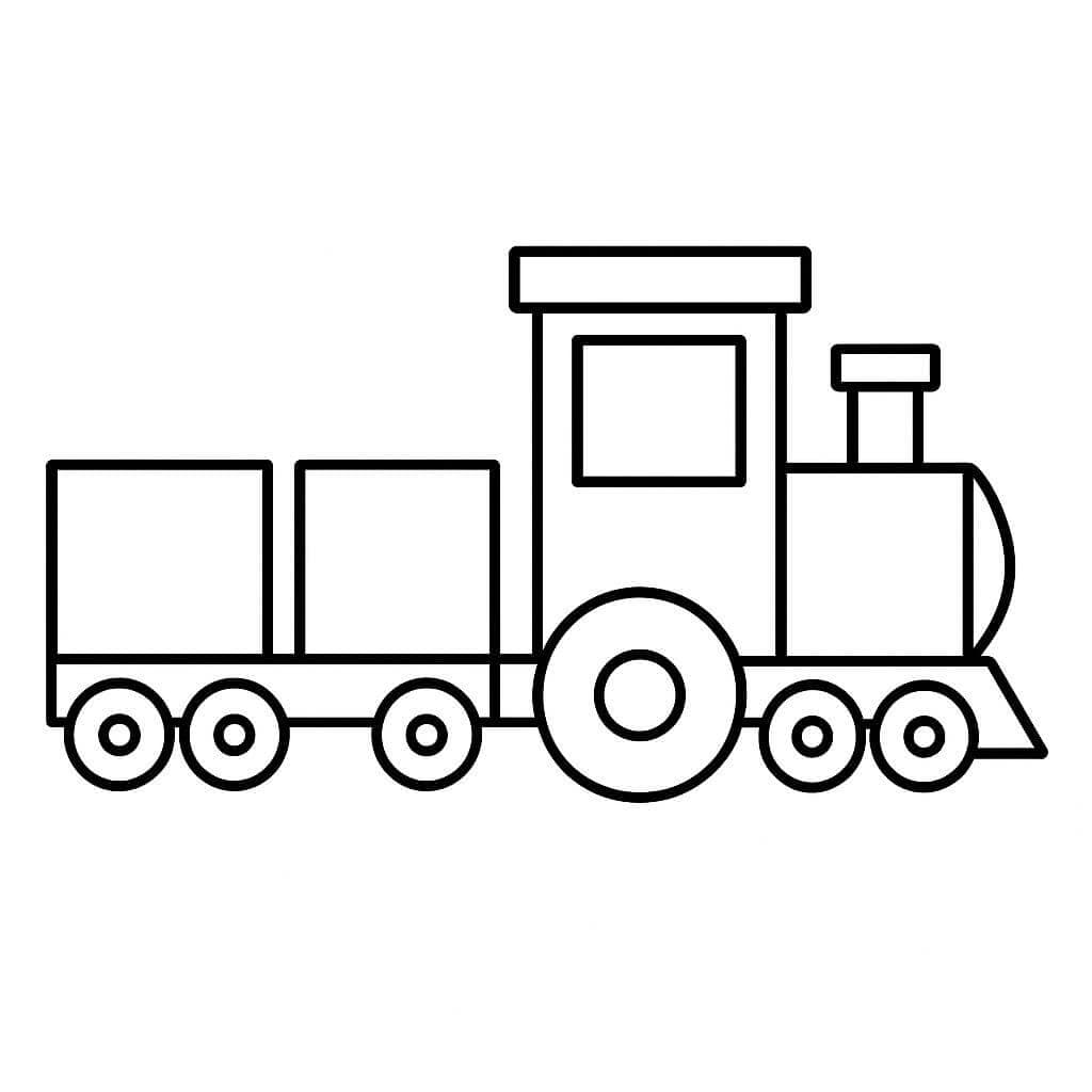 Trem geométrico para colorir