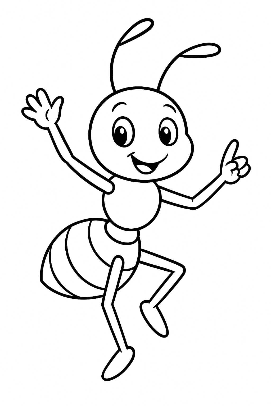 Formiga dançando para colorir