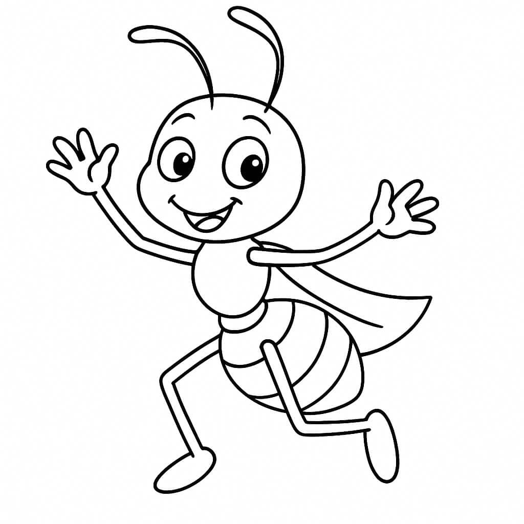 Formiga super-herói para colorir
