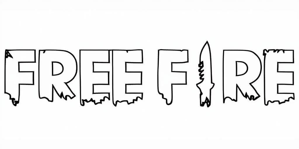 Logo Free Fire para colorir