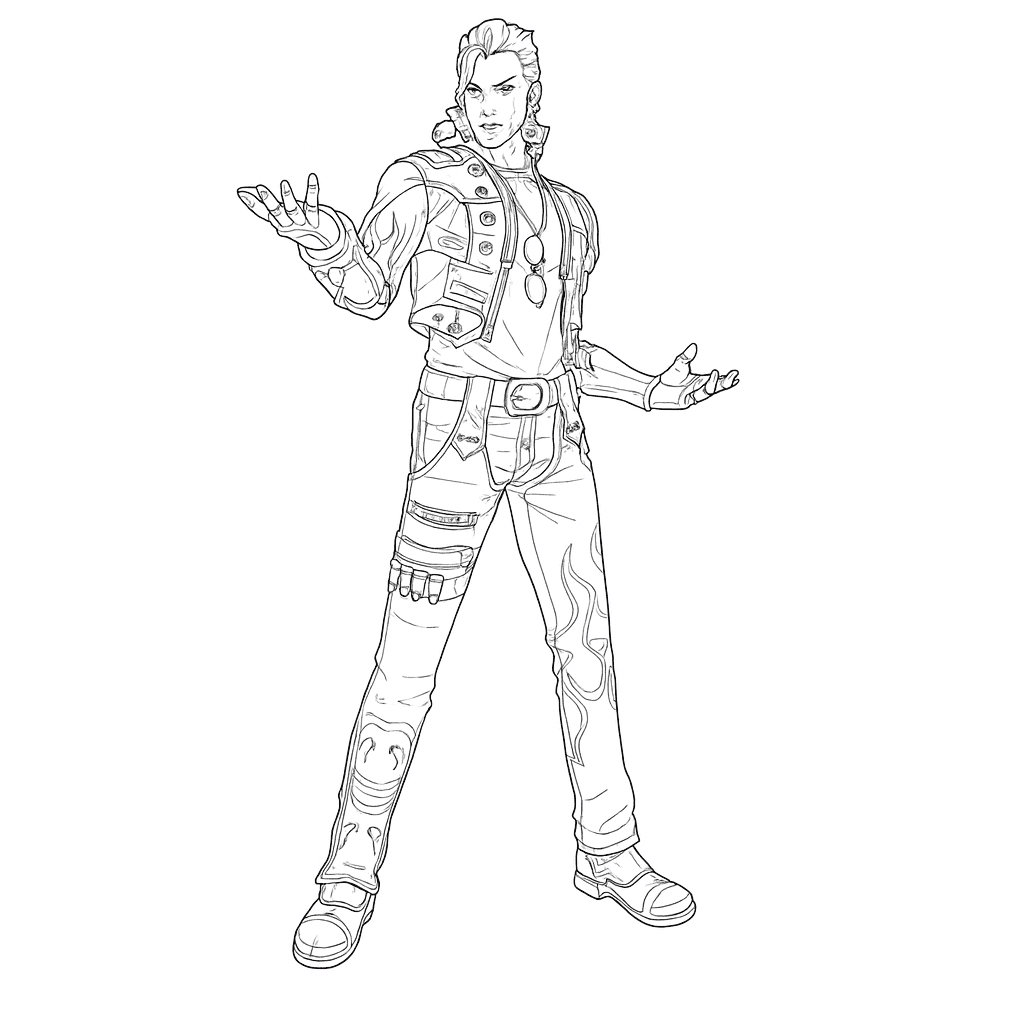 Hayato Free Fire para colorir
