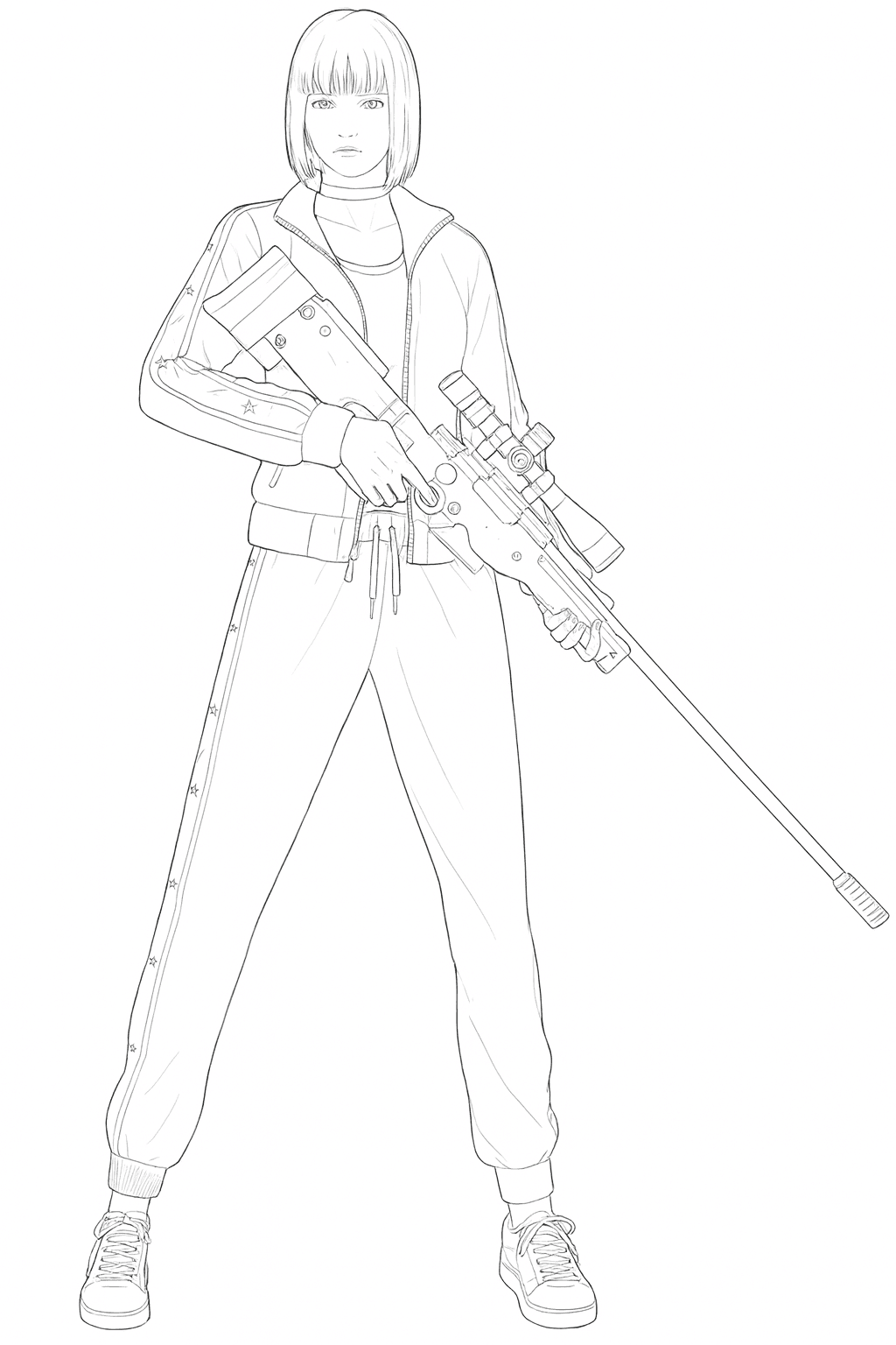 Kelly Free Fire para colorir