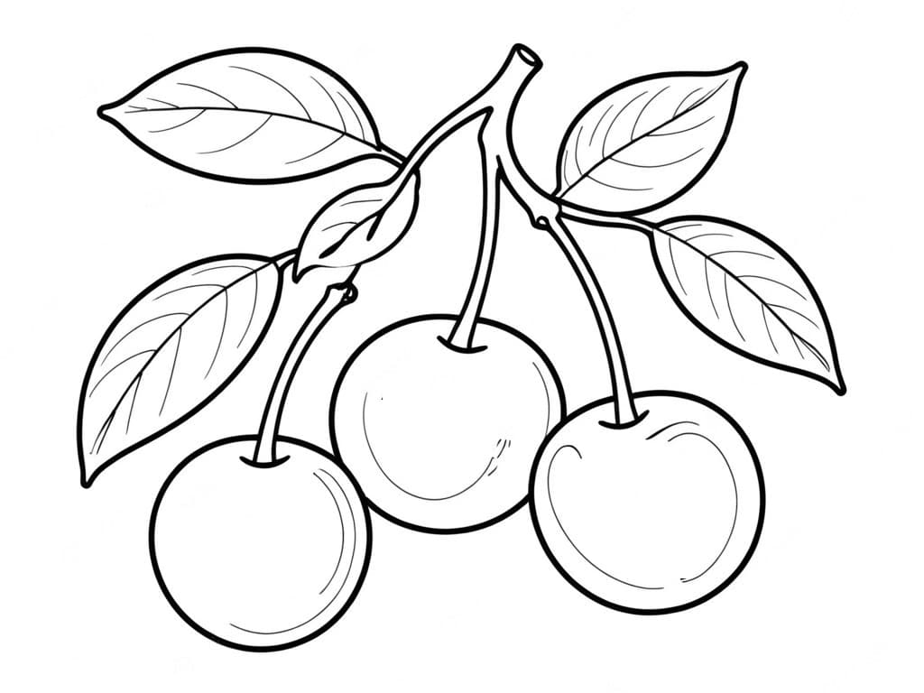 Cereja para colorir
