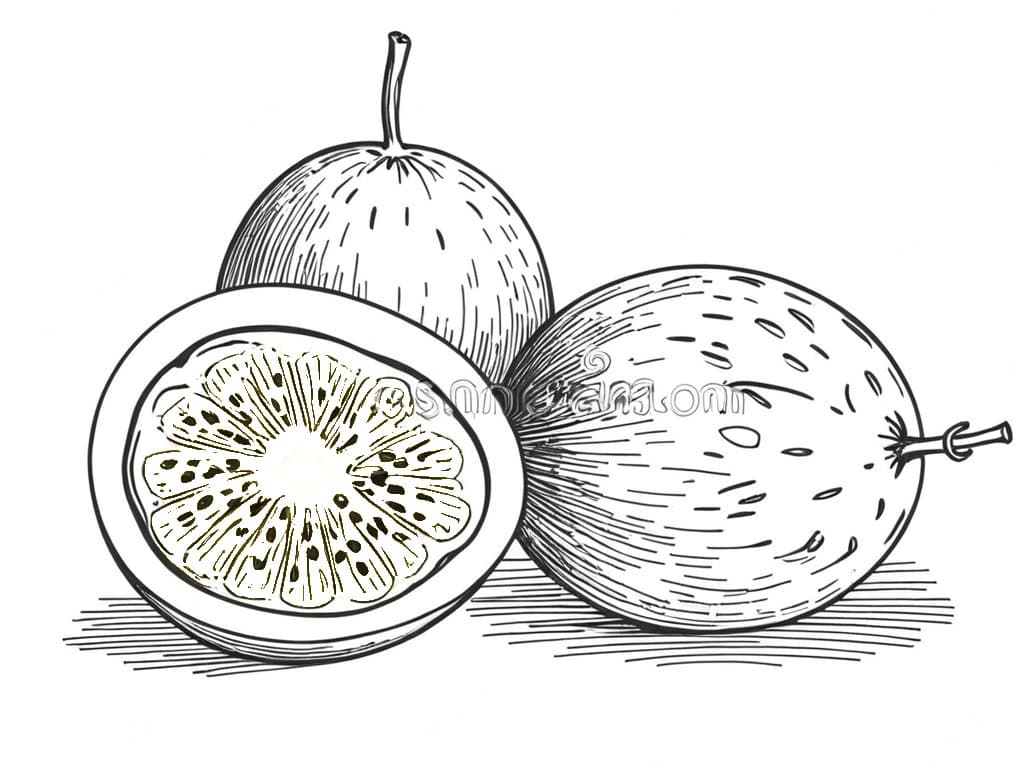 Maracujá para colorir