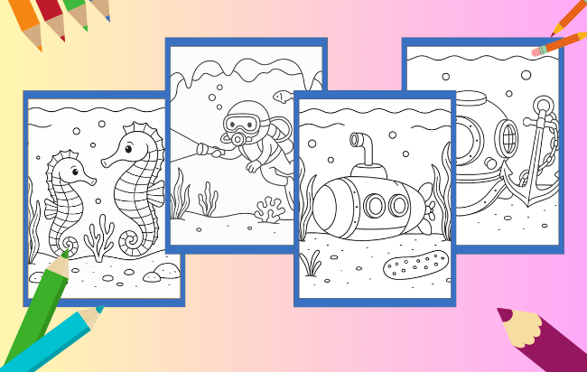 Desenhos do Fundo do Mar para colorir
